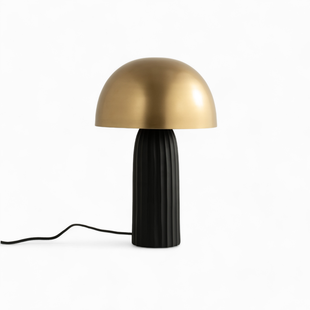 lampe champignon en metal noir dore joy