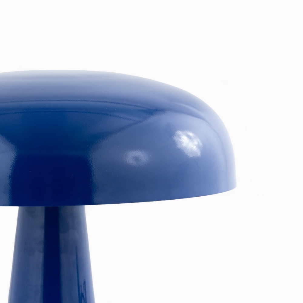 lampe champignon livia en metal bleue fonce