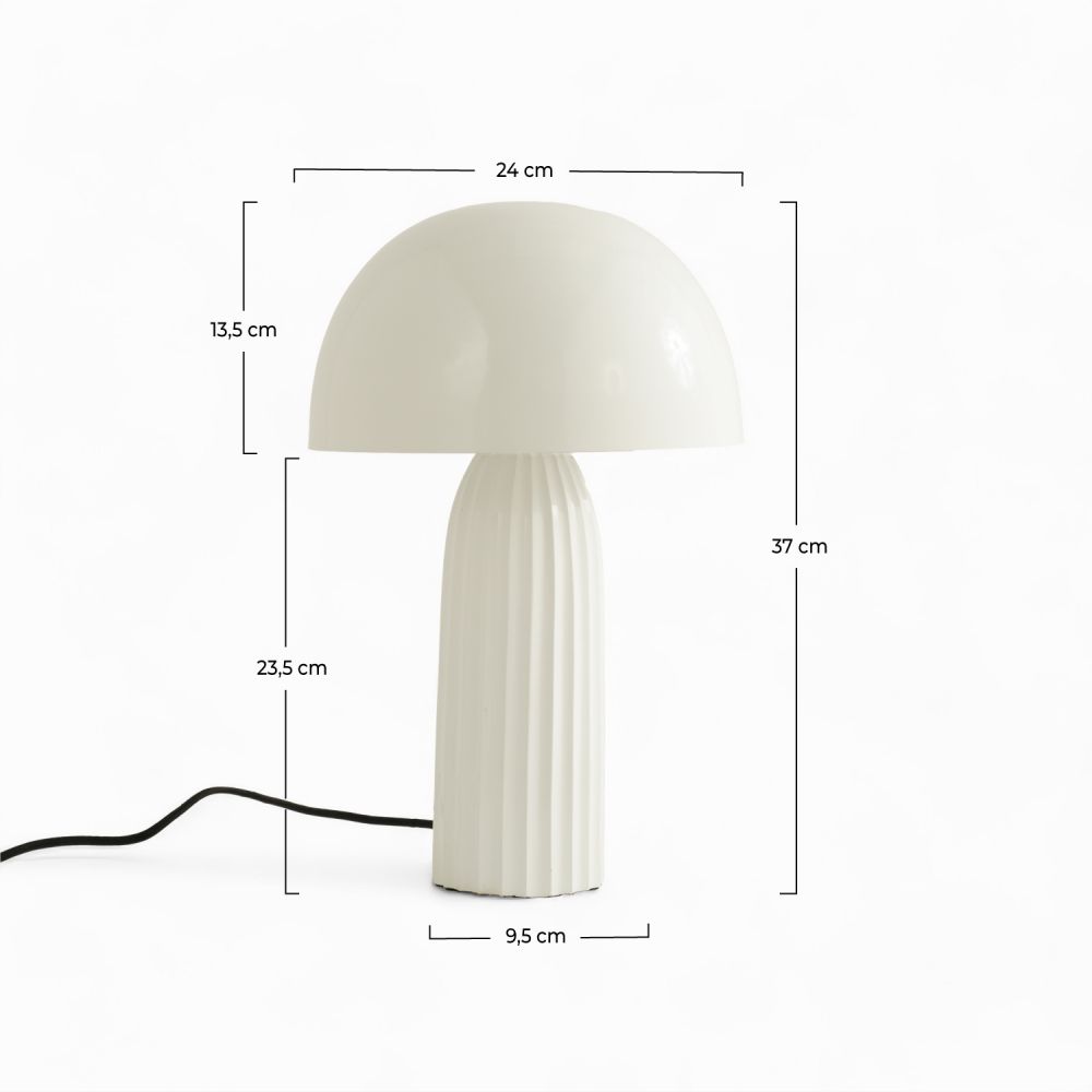 lampe champignon metal blanc joy