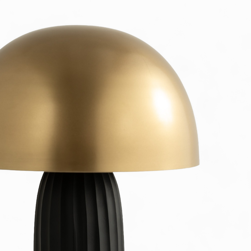 lampe champignon noire doree metal joy