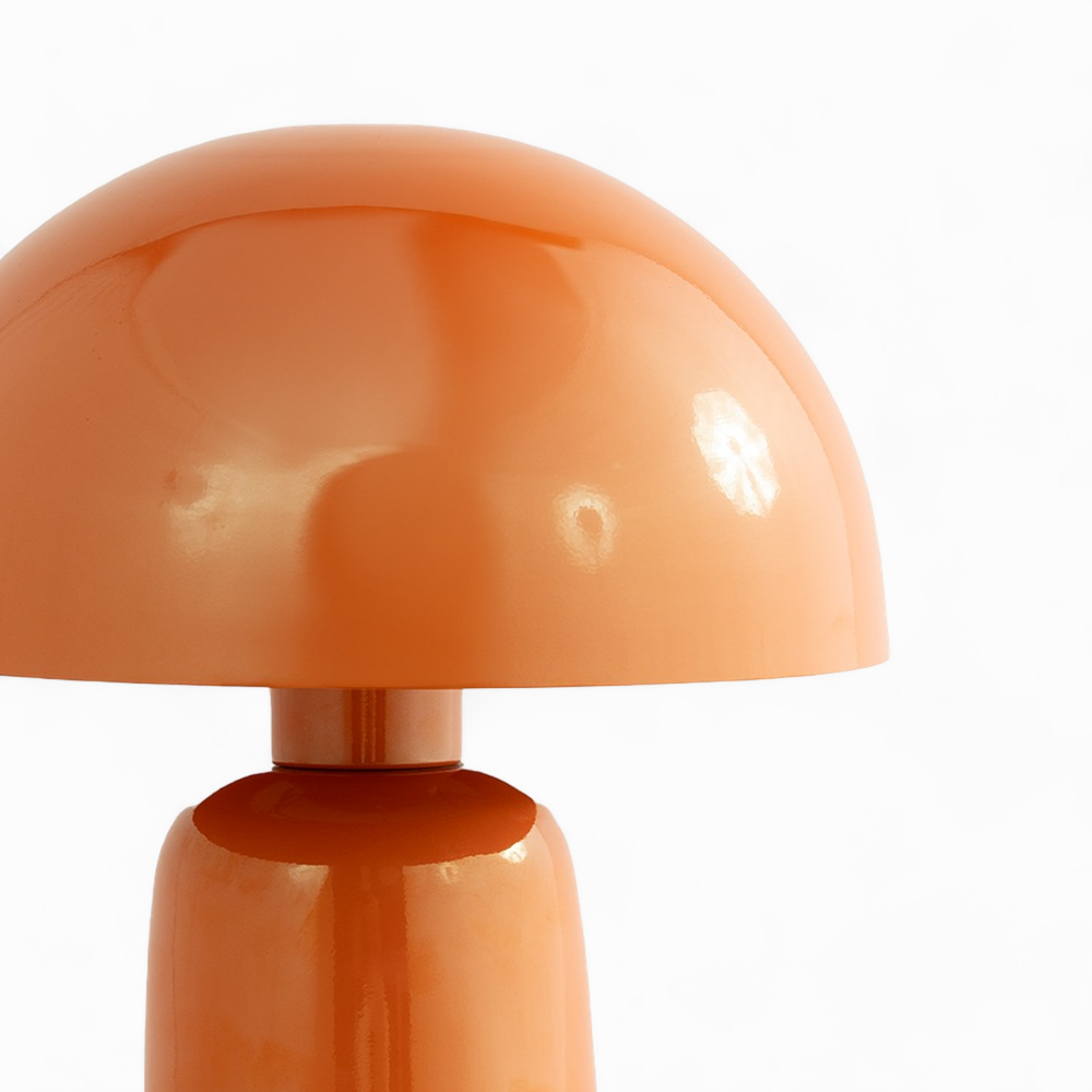 lampe champignon orange metal clara