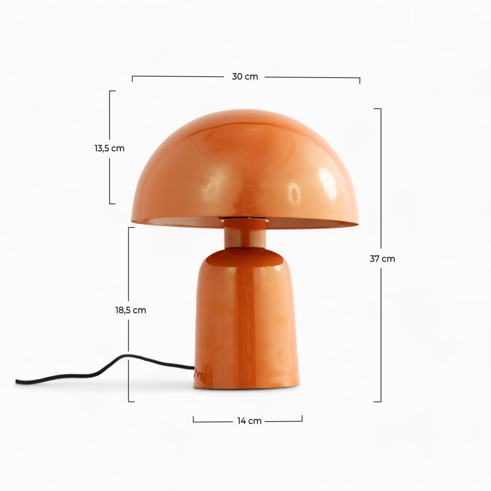 lampe clara champignon orange metal