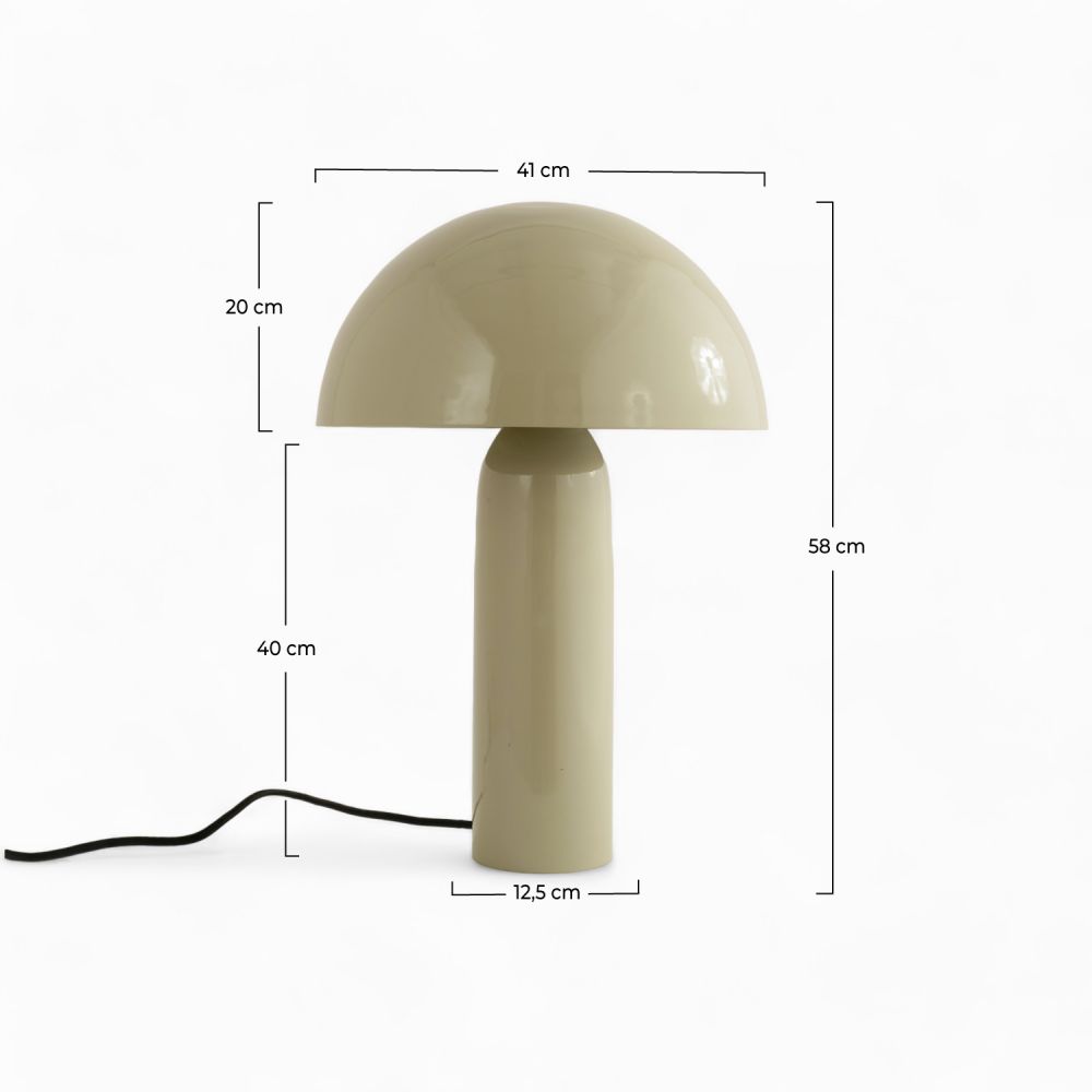 lampe en metal gris argile glossy enais