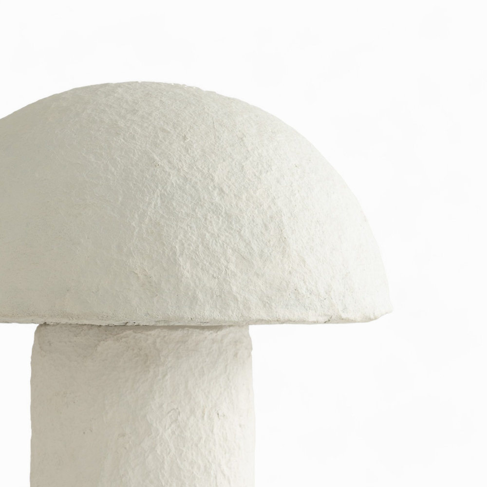 lampe en papier mach_ blanche champignon poesia