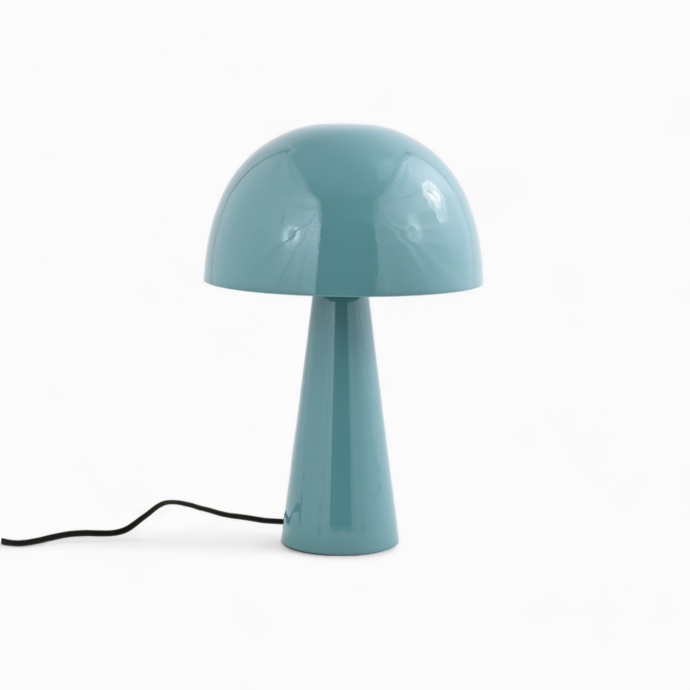 lampe livia en metal bleu clair champignon