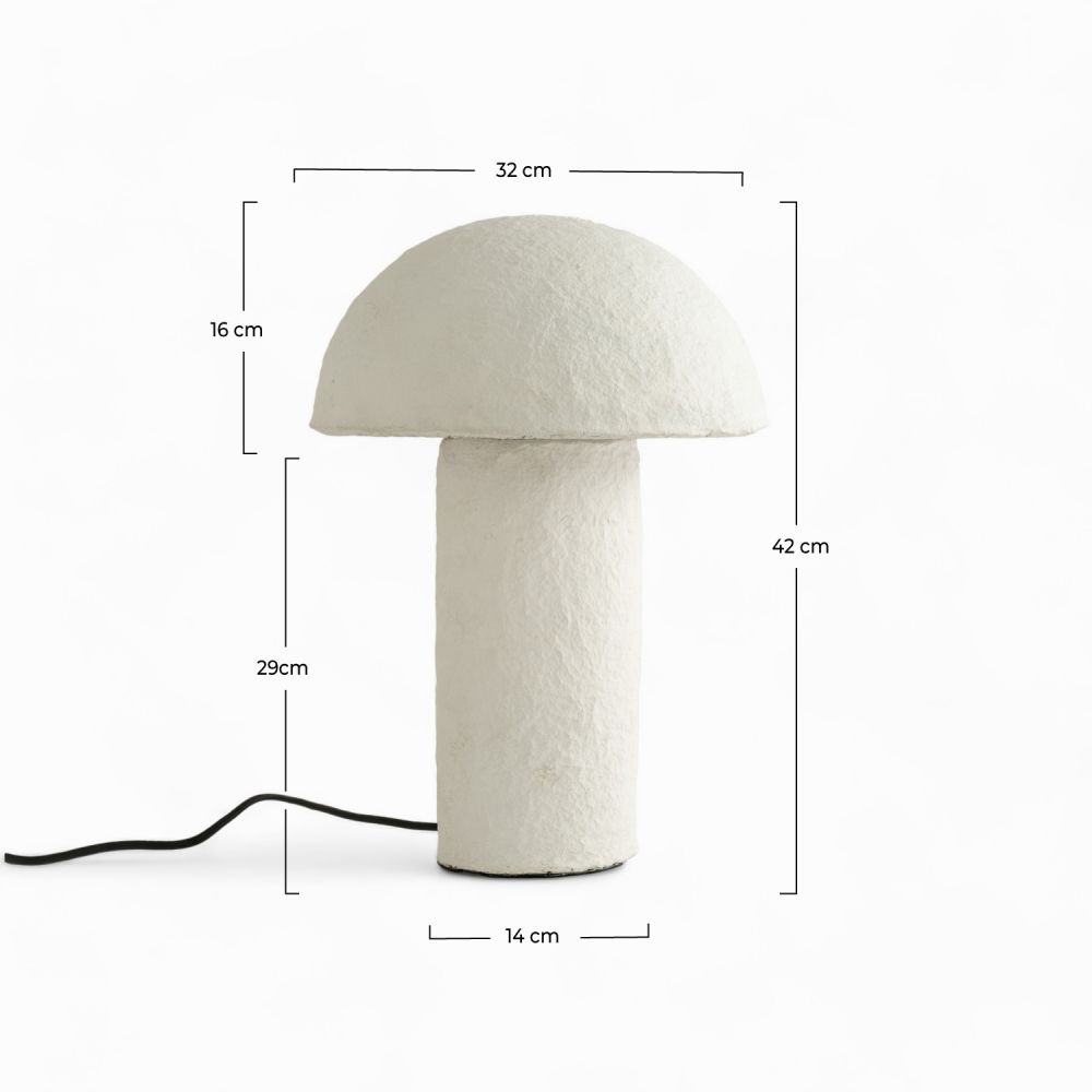 lampe papier mach_ blanche champignon poesia