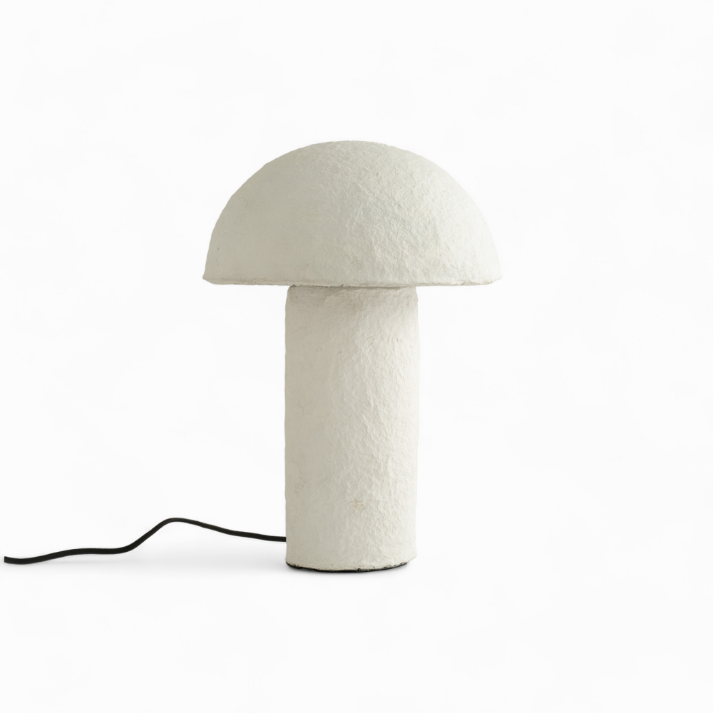 lampe poesia en papier blanche champignon