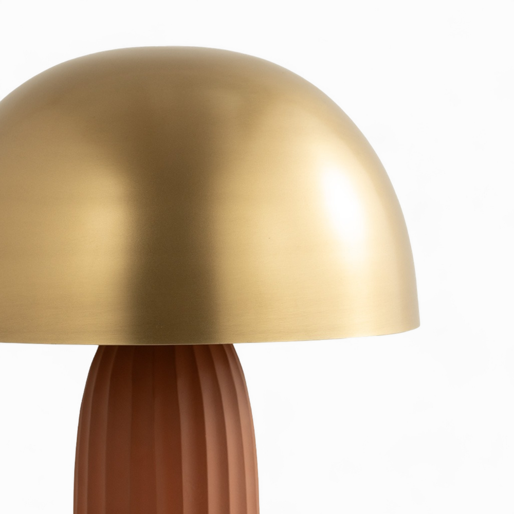 lampe rose et doree metal joy champignon