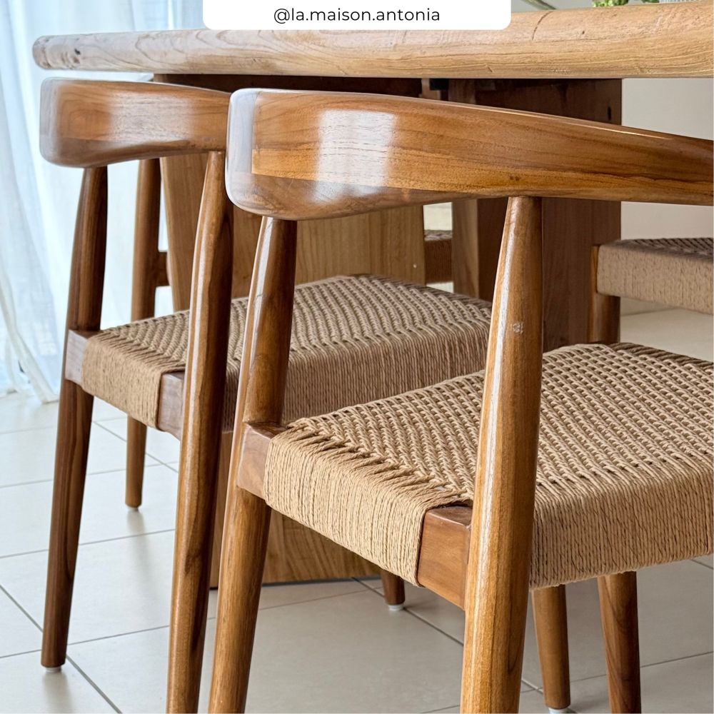 lot de 2 chaises bois corde loom alia