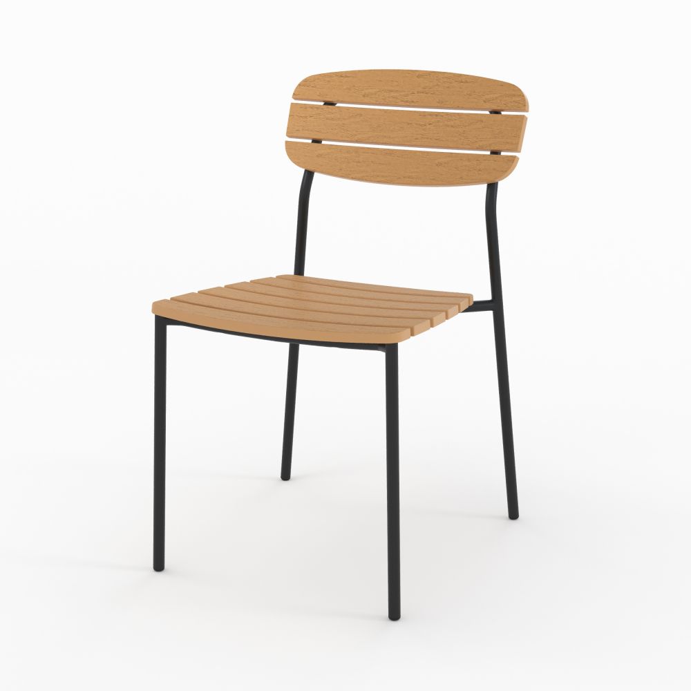 lot de 2 chaises de jardin taya en bois