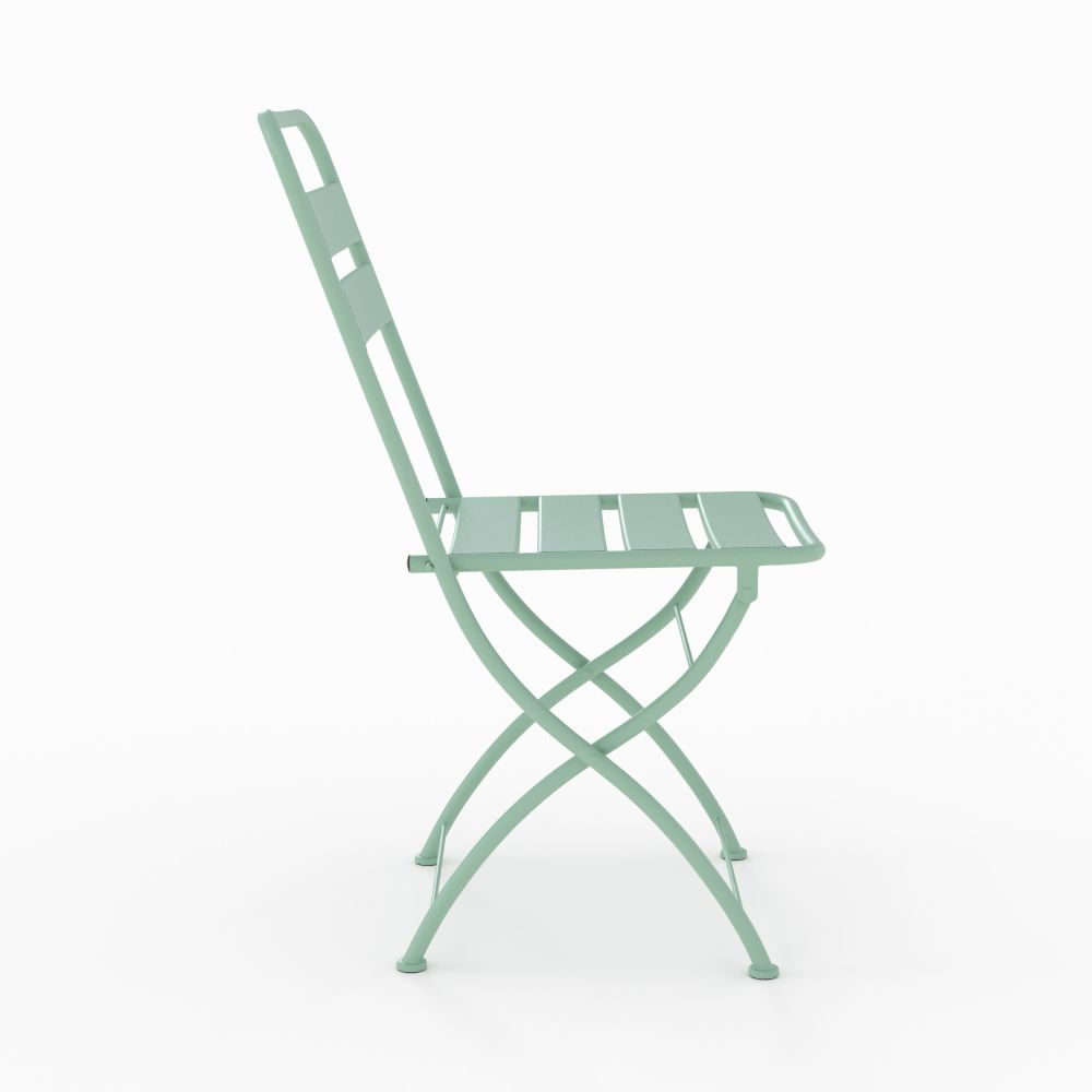 lot de 2 chaises de jardin yumi metal vert pliantes