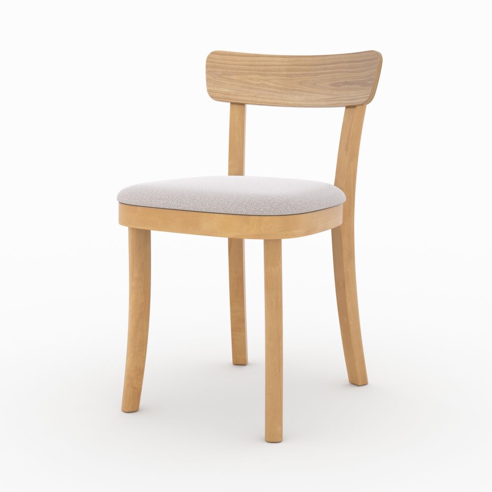 lot de 2 chaises keno en bois et tissu beige