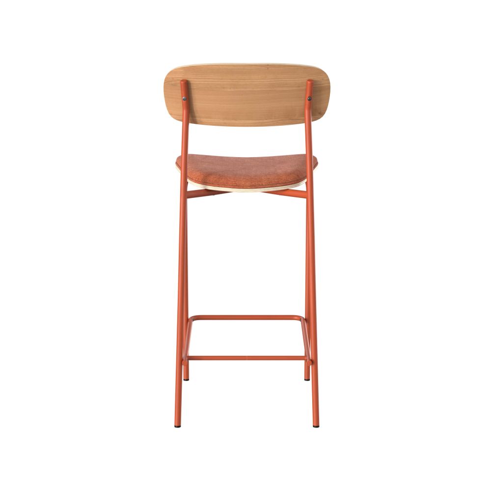 lot de 2 chaises louna pour ilot central en tissu terracotta 65 cm