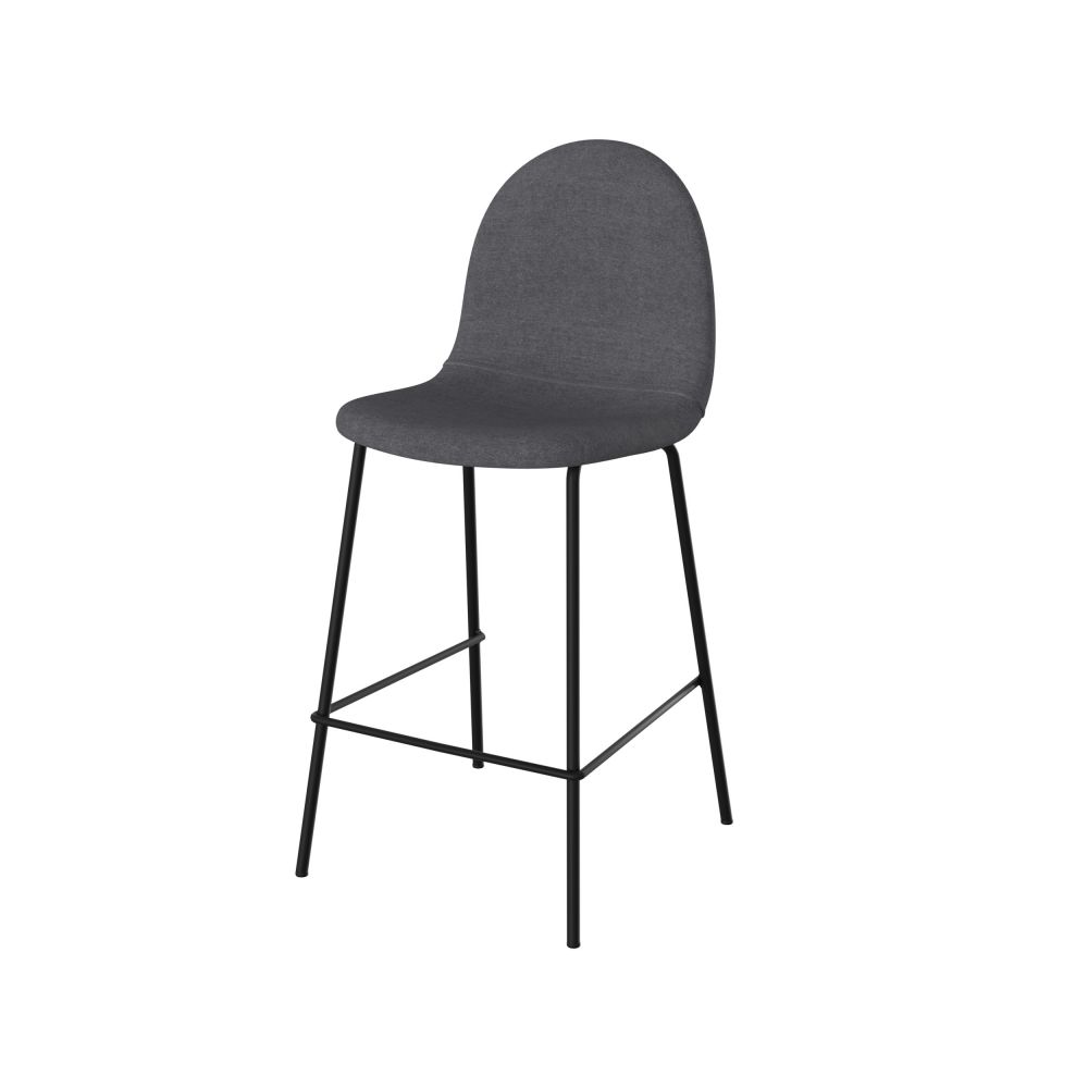 lot de 2 chaises pour ilot central en tissu gris fonce 66 cm lena