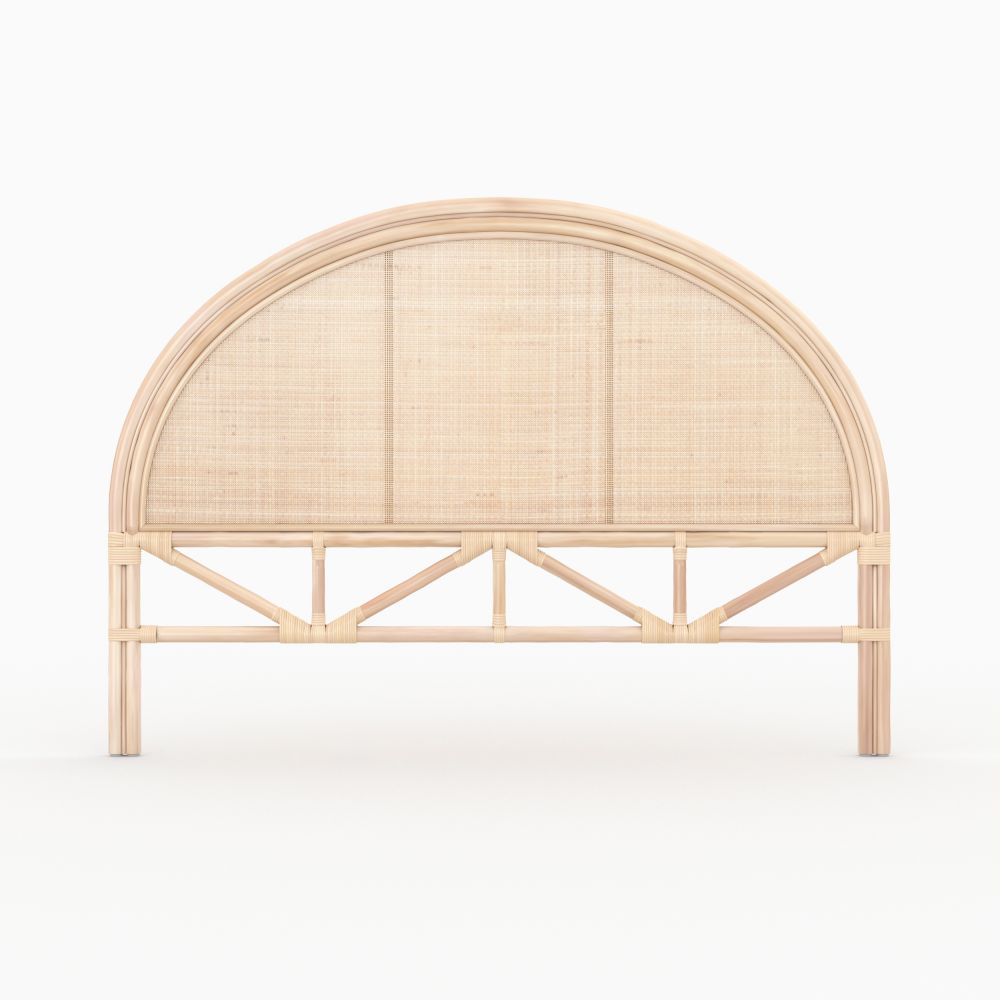 madya tete de lit en rotin et cannage 140 cm