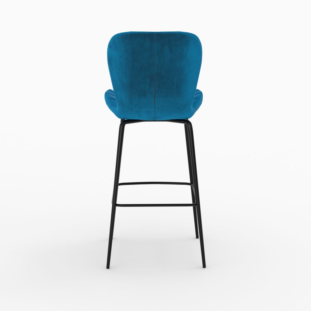 mazzia pack 4 chaises de bar velours jaune et bleu 75 cm