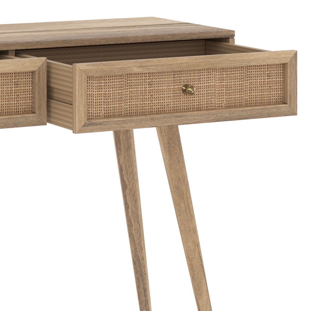 meuble console en bois de manguier 2 tiroirs
