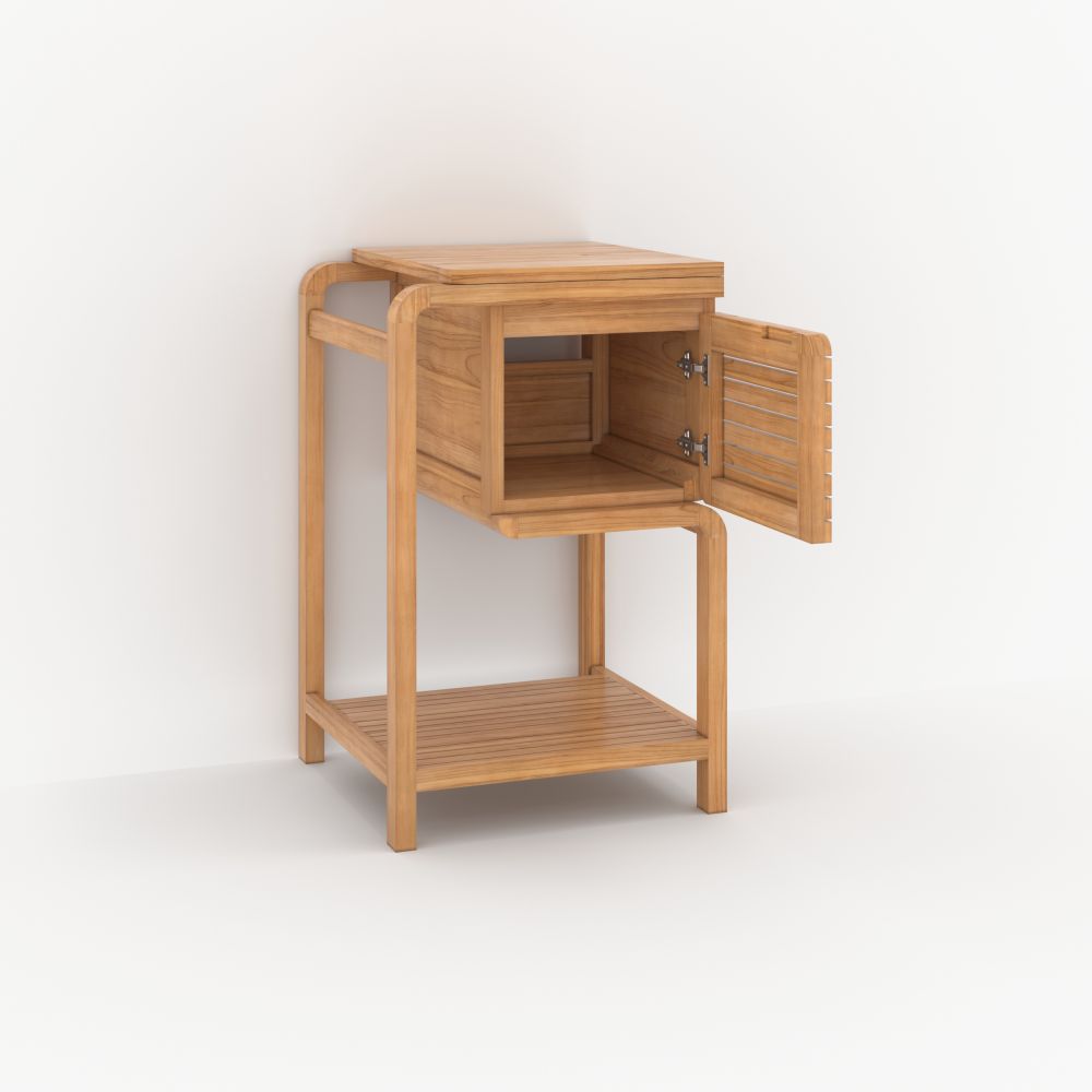 meuble de salle de bain lucette bois de teck 50 cm petit espace