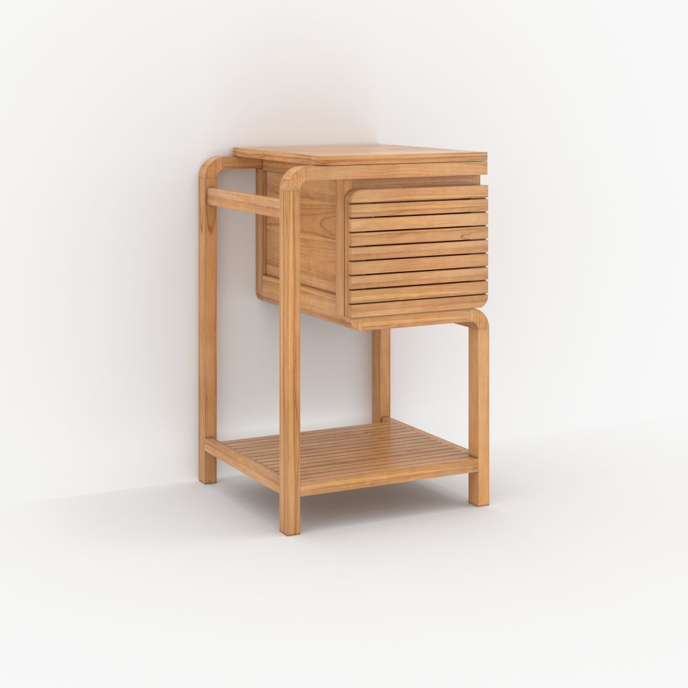 meuble de salle de bain lucette en bois de teck 50 cm