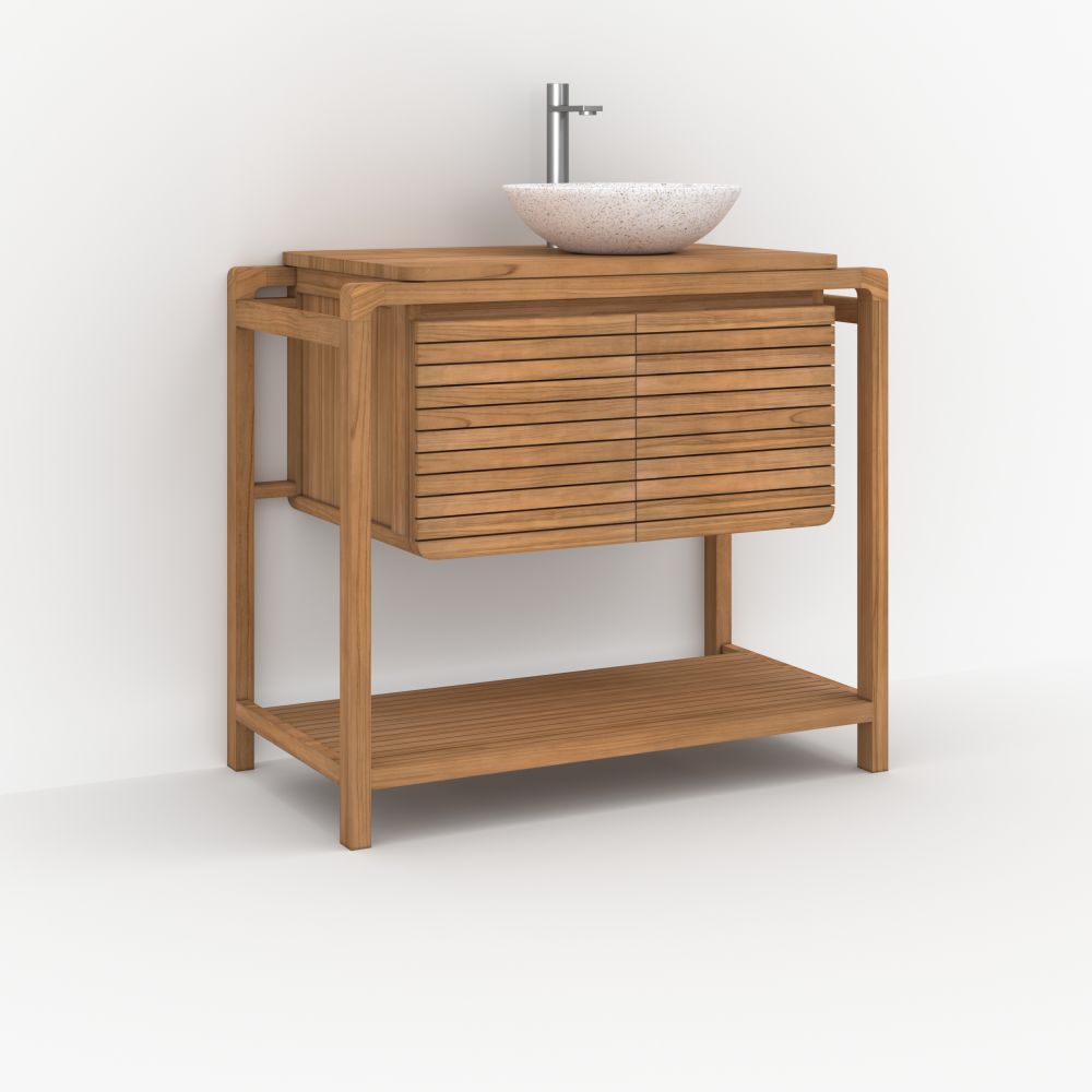 meuble lucette 90 cm bois de teck pour 1 vasque_1