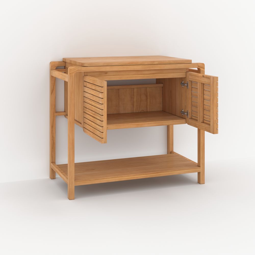 meuble salle de bain lucette bois de teck 90 cm