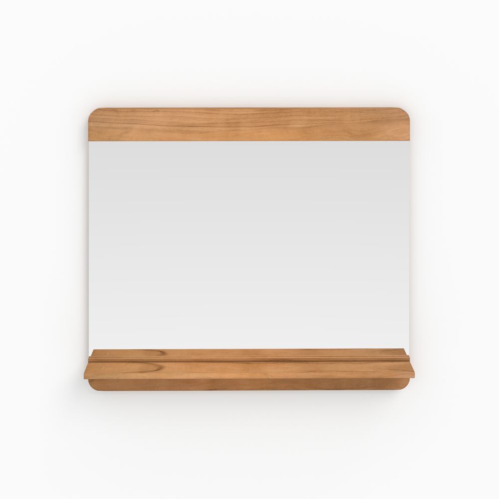 miroir mural de salle de bain rectangulaire bois nymphea sdb
