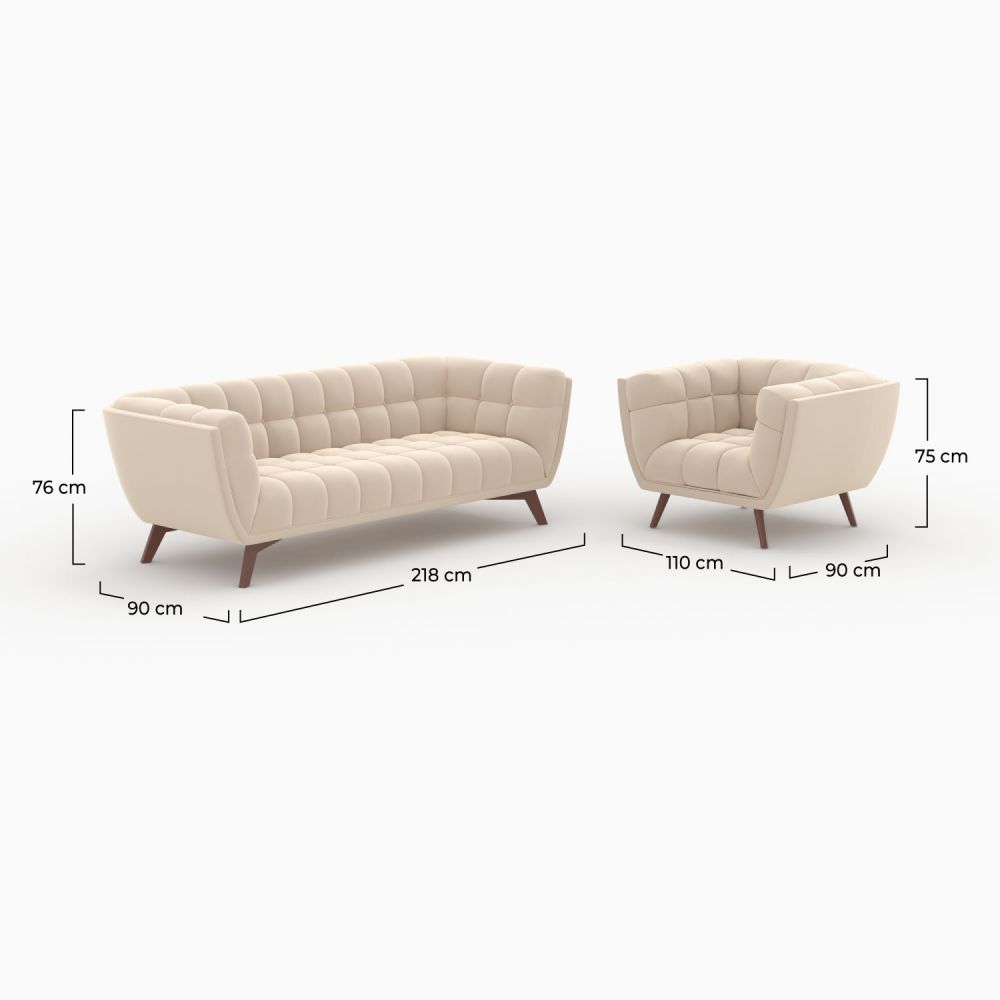 mona ensemble salon beige