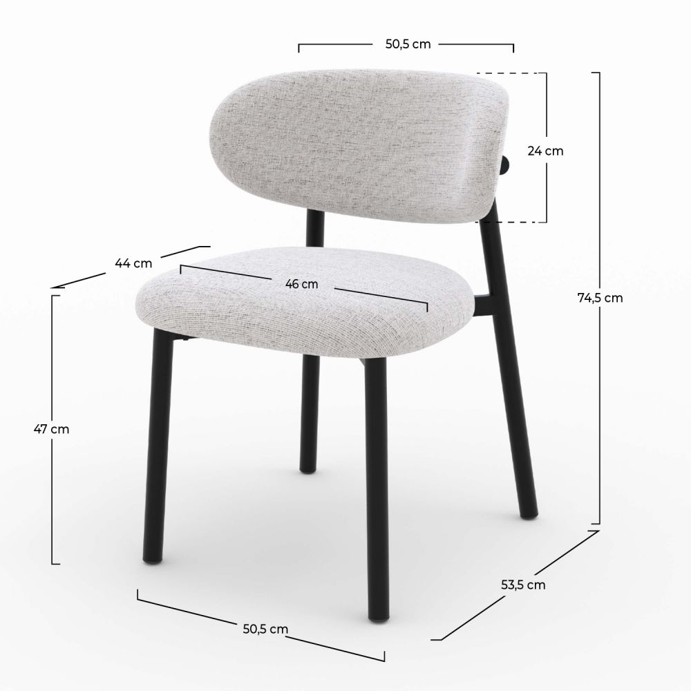 nao chaise tissu gris clair chine lot de 2