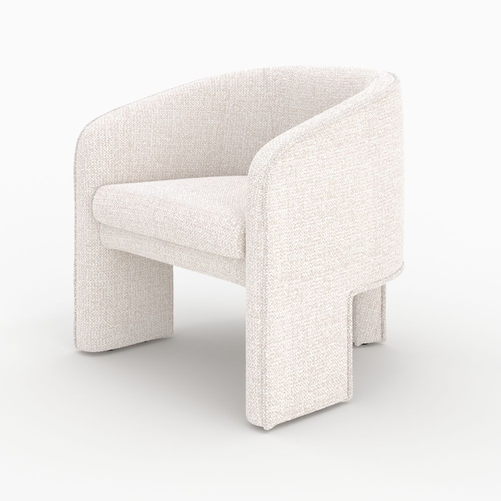 nelia fauteuil creme tissu texture contemporain