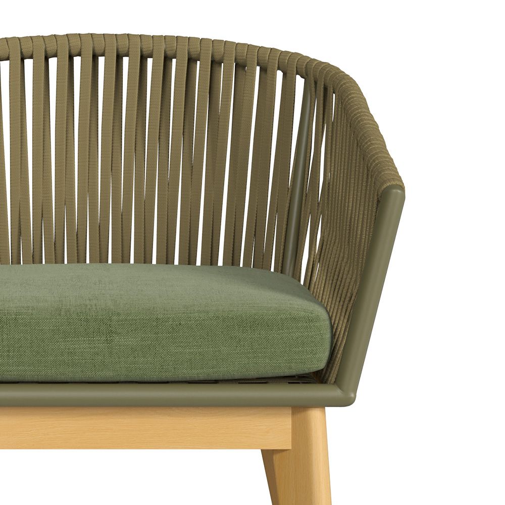 olive chaise de jardin cordage tissu vert bois acacia