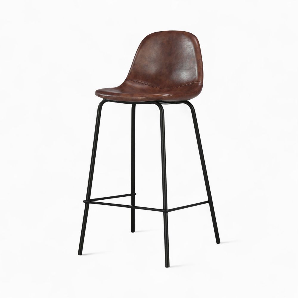 pack 4 chaises de bar camel et marron 65 cm henrik