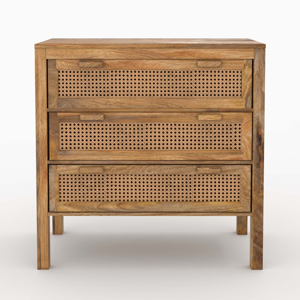 pack tiki commode armoire en bois et cannage