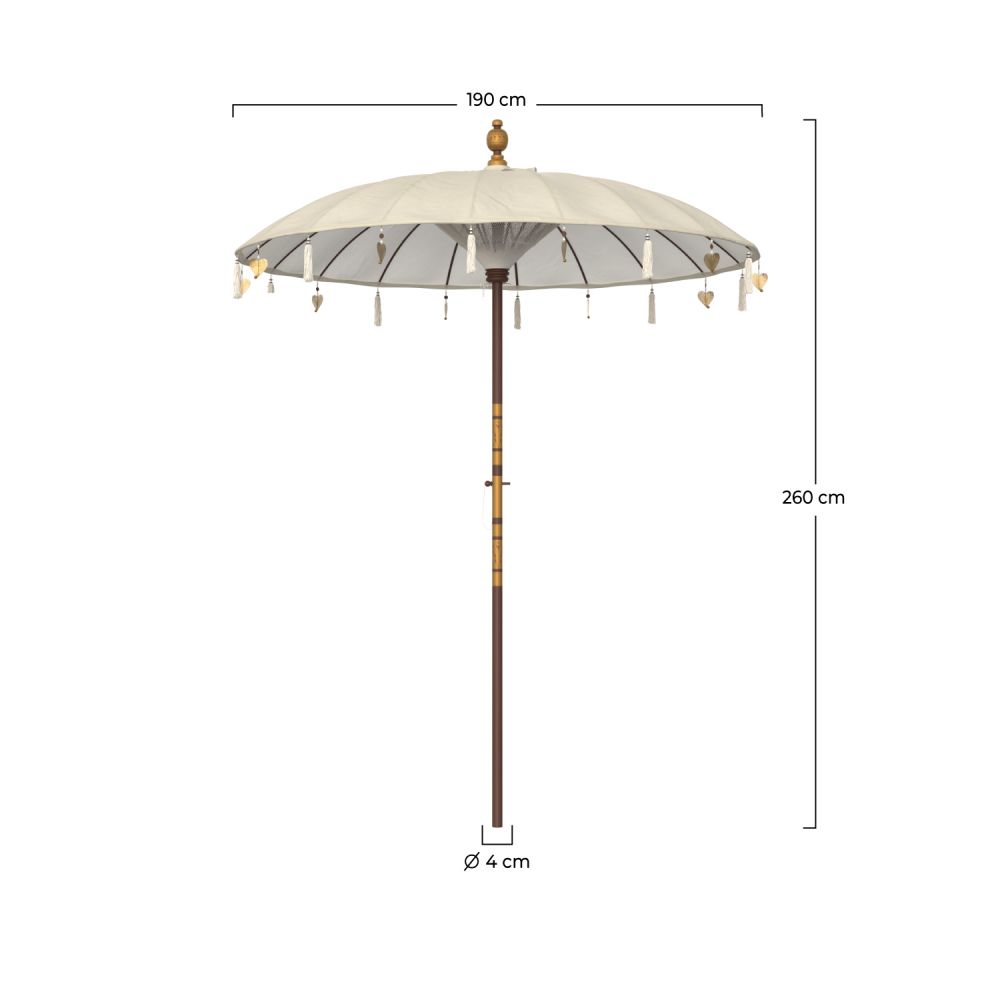 parasol blanc bois boheme ali rond