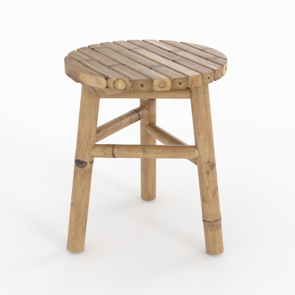 petit tabouret de jardin eli en bambou