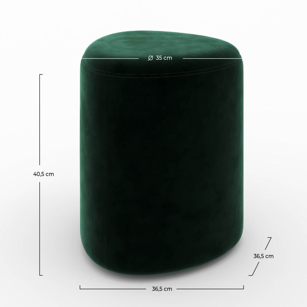 pouf confortable velours vert emmy