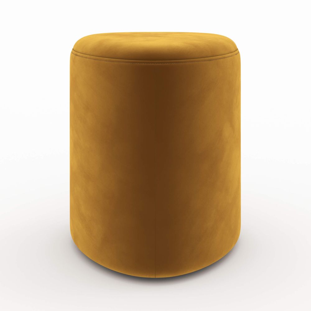 pouf emmy d appoint en velours jaune confortable