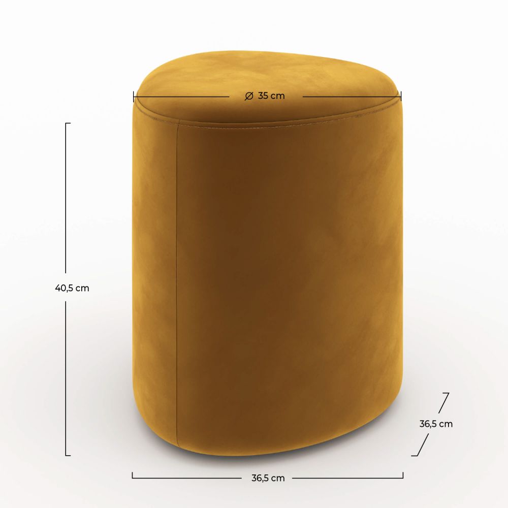 pouf emmy d appoint velours jaune