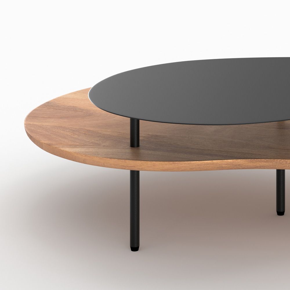 rdv decotables gigognes bois et metal noir lot de 2 moji