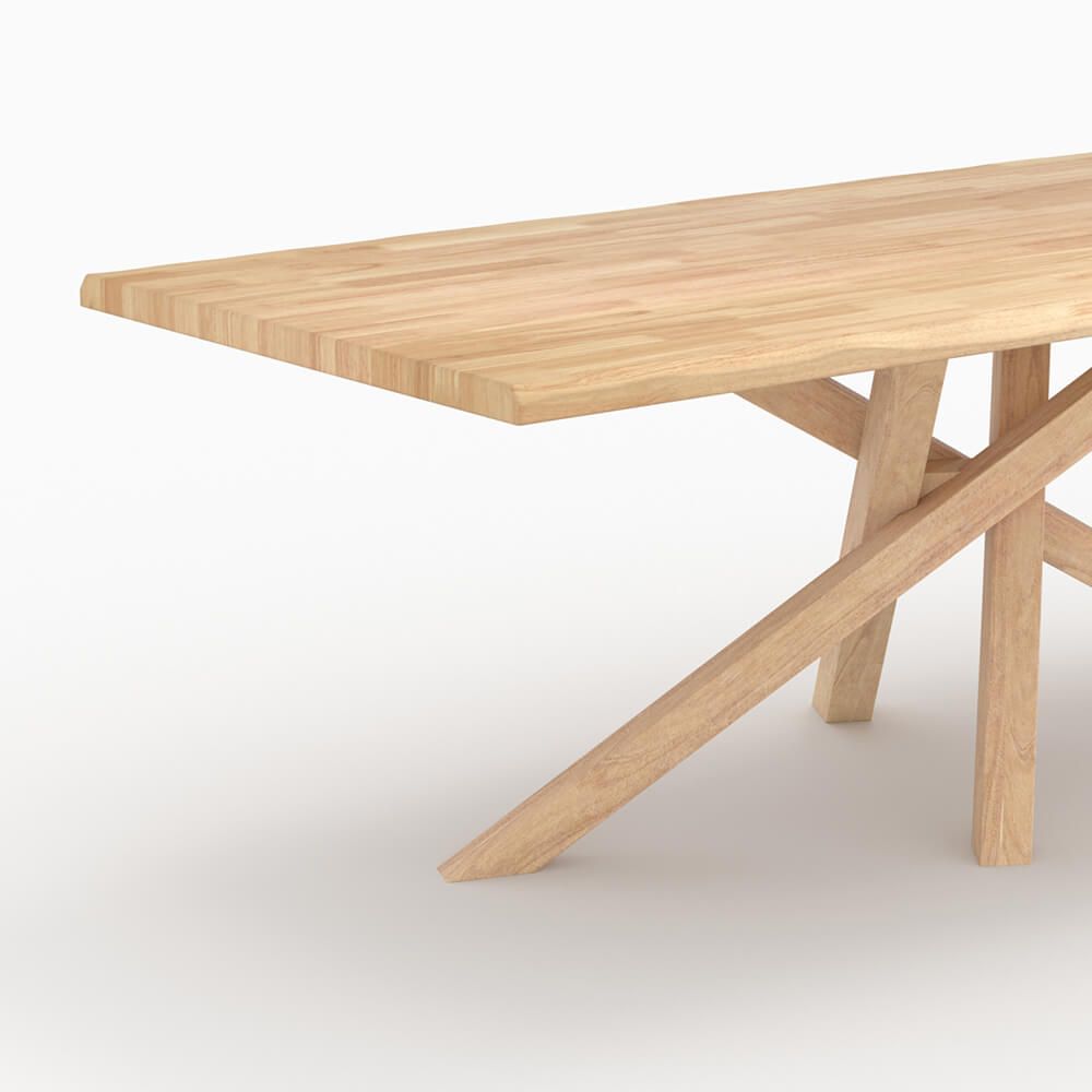 robin table en bois d hevea massif clair 8 personnes