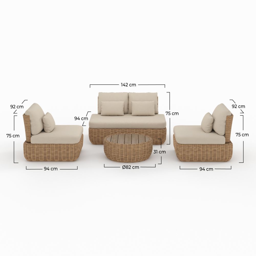 salon d exterieur canape fauteuils table basse resine jardin 4 places