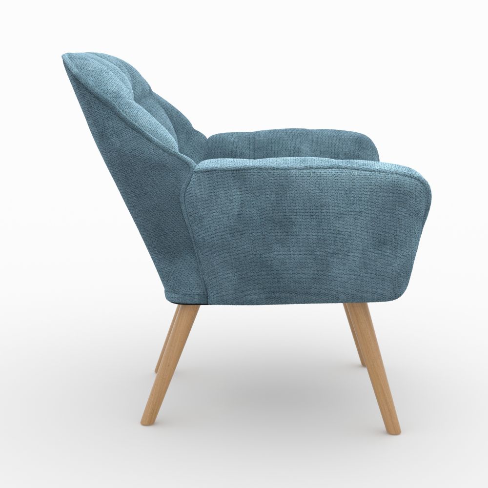 simba fauteuil en tissu bleu