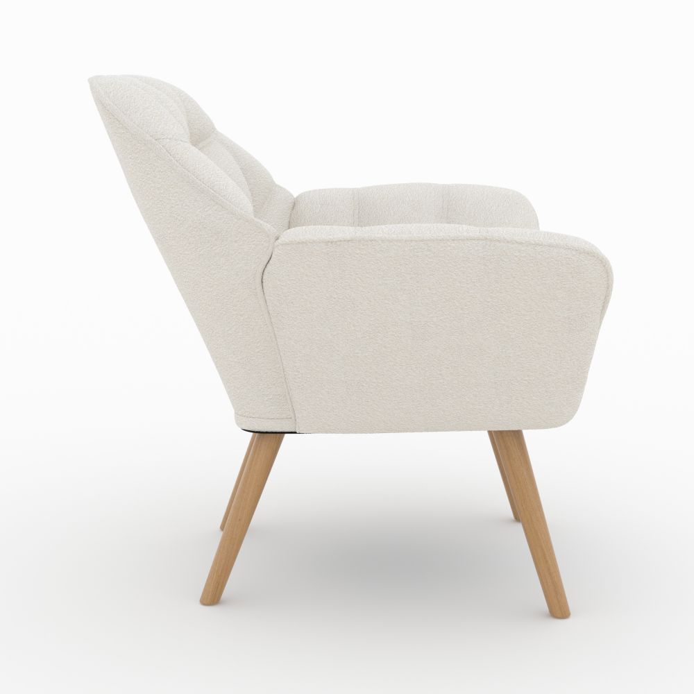 simba fauteuil en tissu boucle blanc