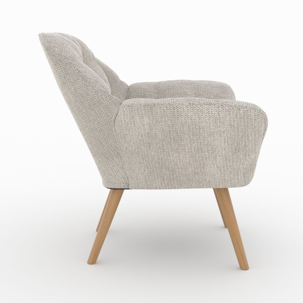 simba fauteuil en tissu gris clair