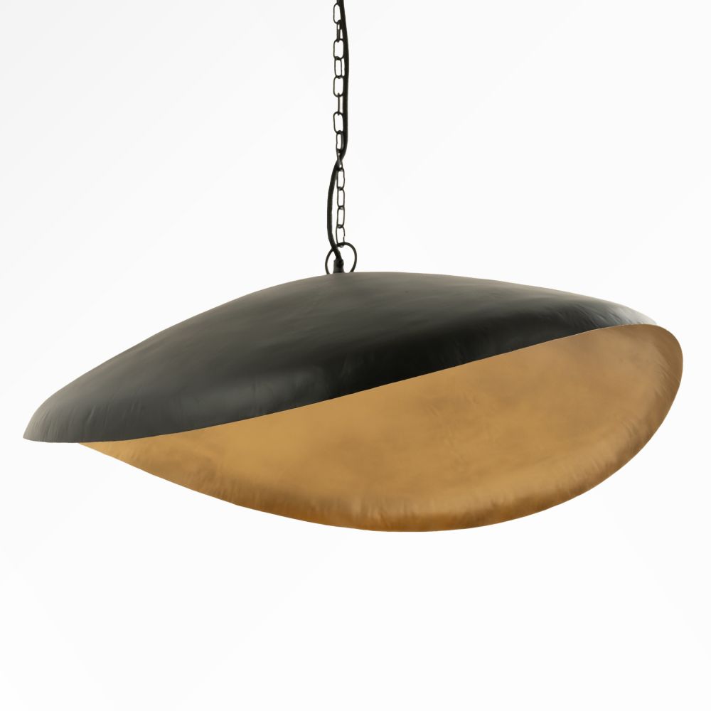 suspension en metal noir et dore d 74 cm pacha