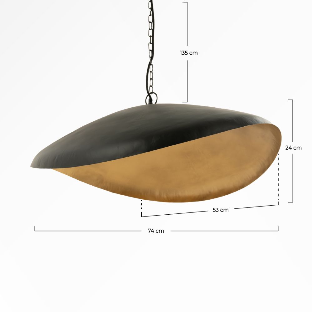 suspension metal noir dore d 74 cm pacha