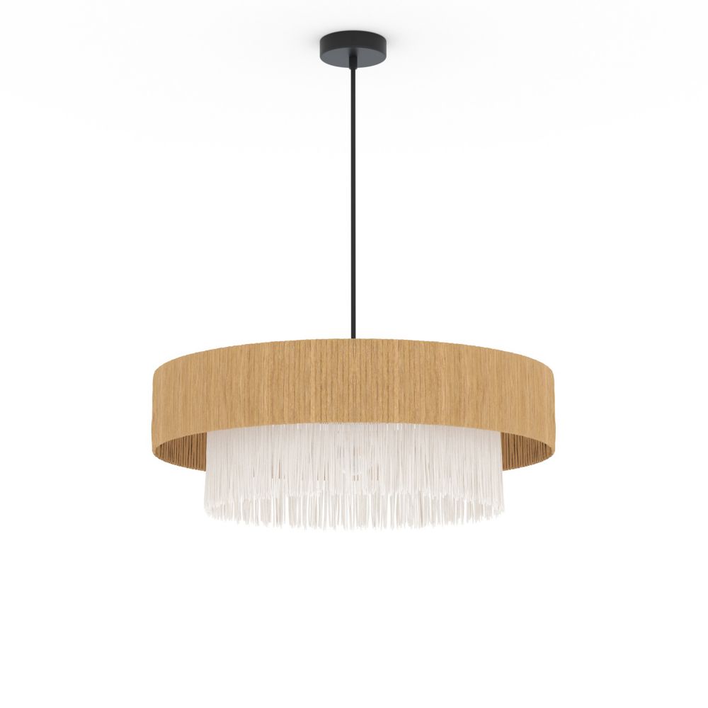 suspension solara en raphia blanc beige 75 cm