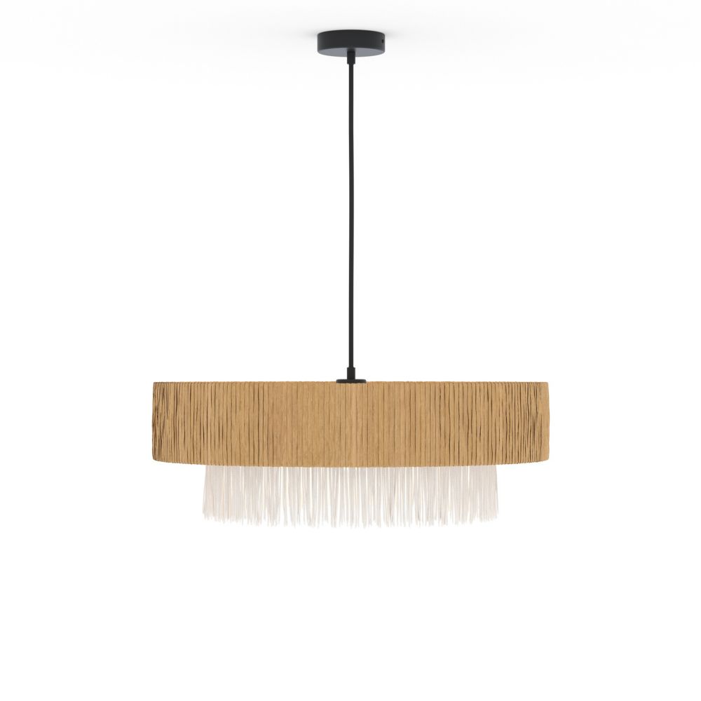 suspension superposition solara en raphia blanc et beige 75 cm