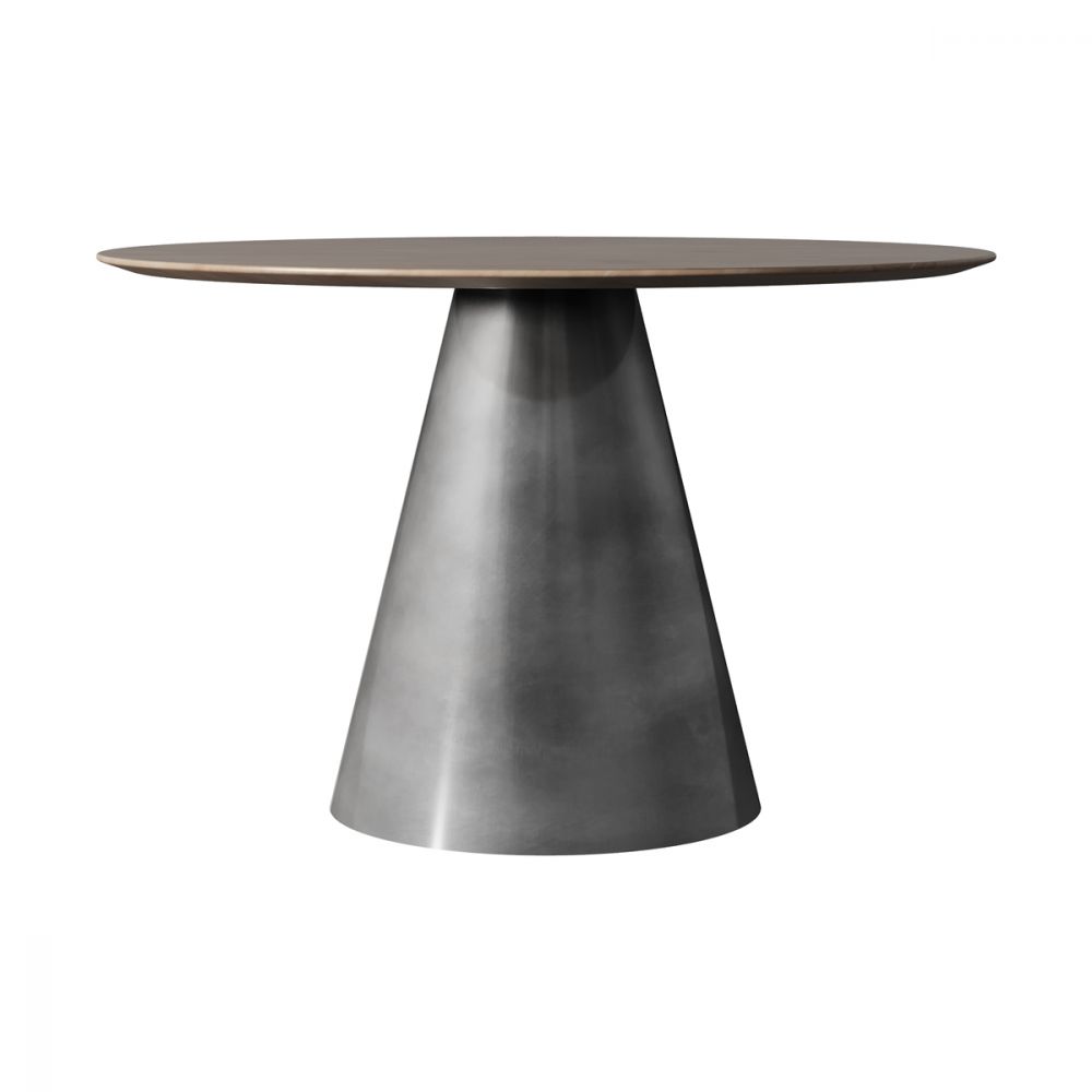 Soldes - Table ronde extensible en bois et métal 4 à 10 personnes