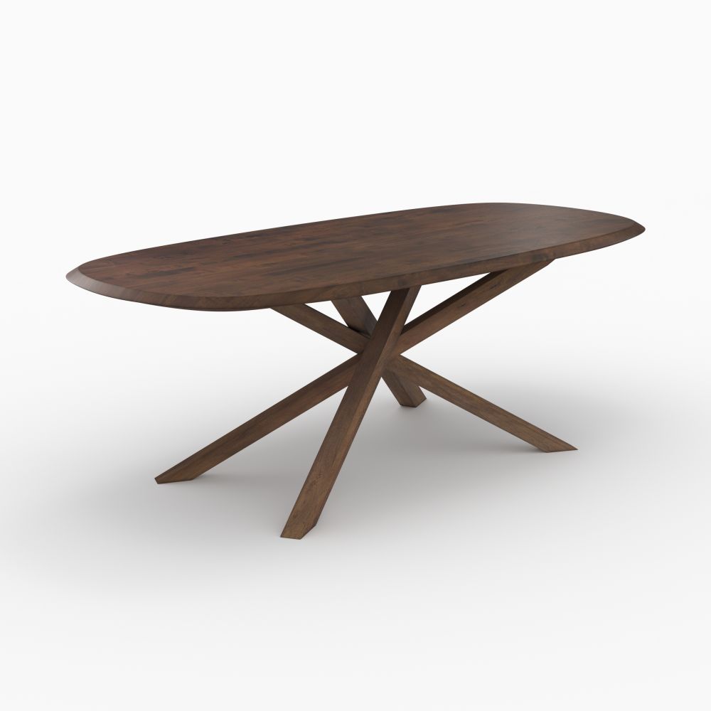 table aladin en bois d hevea massif fonce 8 places