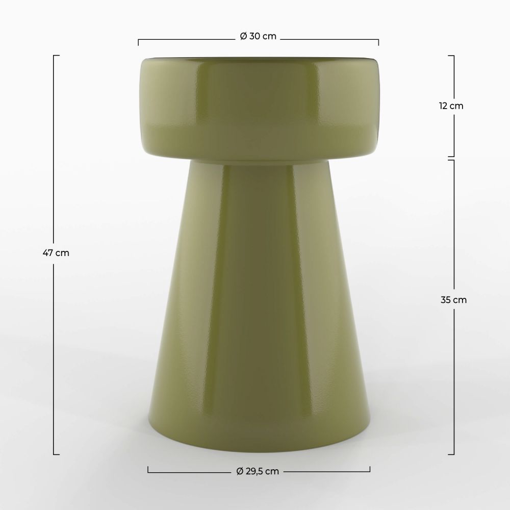 table appoint en metal vert kaki athena vert olive